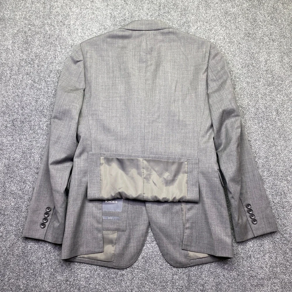 Bonobos Slim Fit Gray Wool Blend Suit Jacket Blazer 38R 15768 Preppy Career